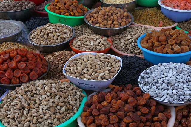 Eating healthy foods like the nuts and dried fruits pictured here can help you fight addiction